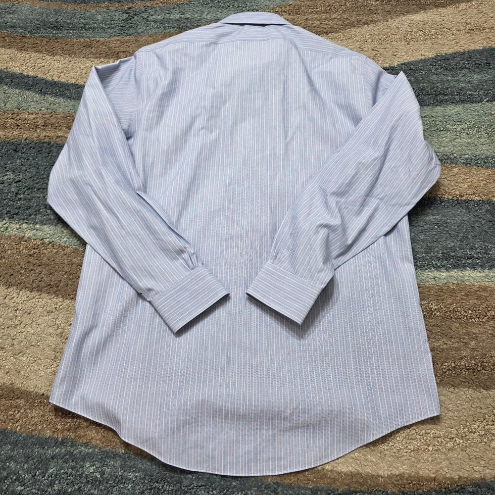 Brooks Brothers Milano Dress Shirt 16-34 Blue Stripe Non-Iron Supima Cotton - Picture 4 of 6